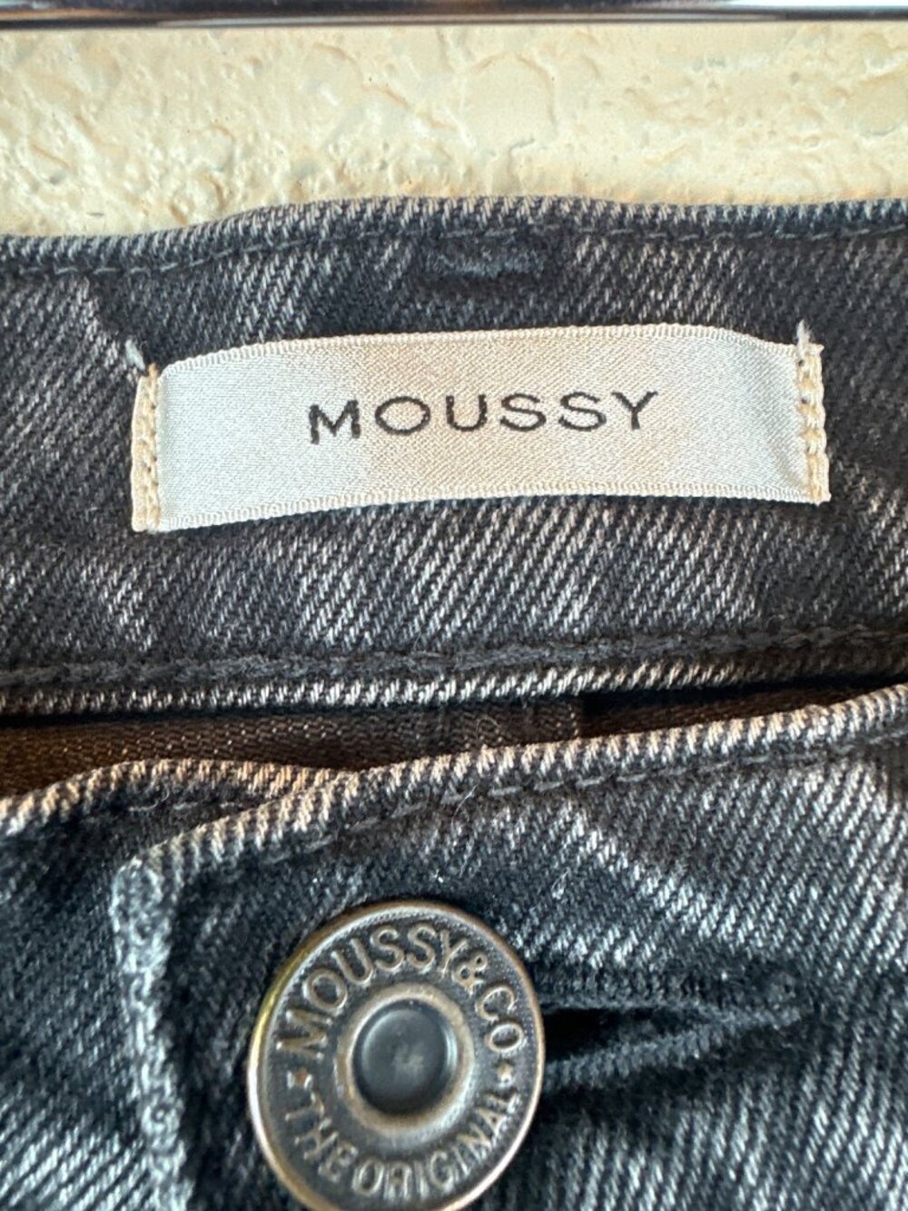 MOUSSY Black Wash Straight Leg Jeans Size 26 Made in Japan Denim Minimalist - Picture 2 of 12